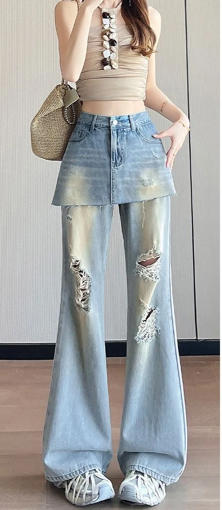 Speaker Jeans for Women in Spring and Summer 2026, Thin, High Waisted, Street Casual Style, Non Stick Leg, Slightly Flared Pants
Speaker Jeans for Women in Spring and Summer 2026, Thin, High Waisted, Street Casual Style, Non Stick Leg, Slightly Flared Pants