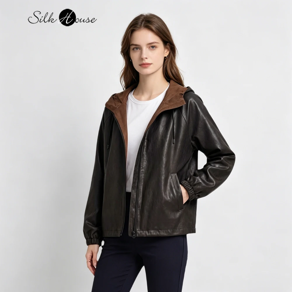 Women's Fashion Clothing Heavyweight 100% Natural Mulberry Silk Gambiered Guangdong Gauze Black Hooded Loose Retro Jacket
Women's Fashion Clothing Heavyweight 100% Natural Mulberry Silk Gambiered Guangdong Gauze Black Hooded Loose Retro Jacket