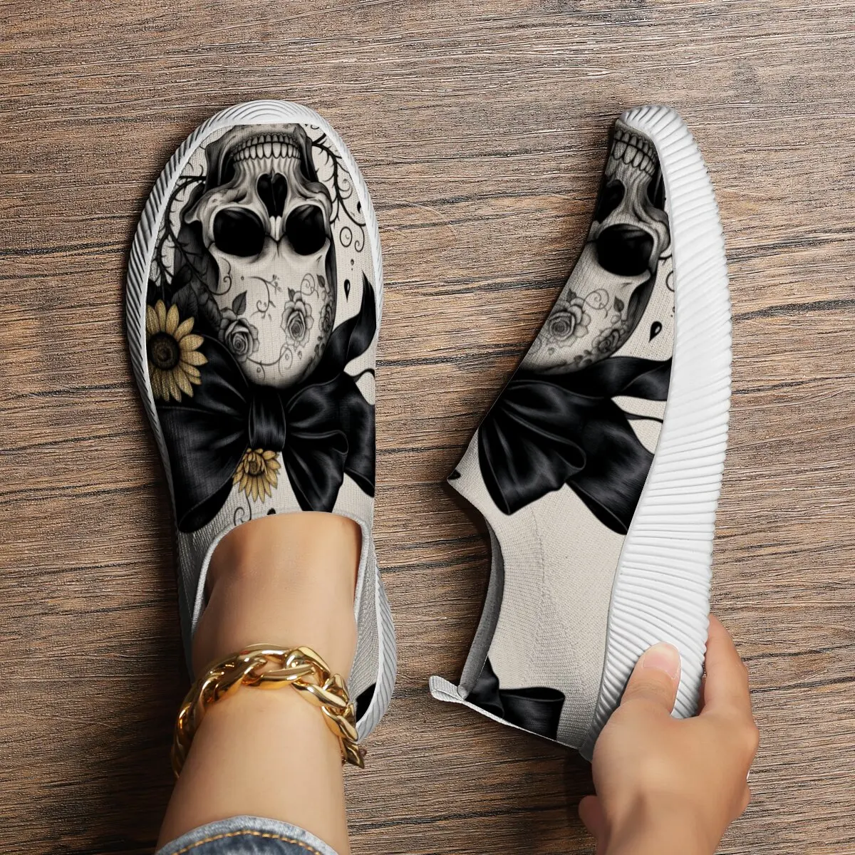 Ladies Walking Shoes Skull Sunflowers Black Bow Rose Slip-On Casual Shoes Women Lightweight Outdoor Flat Fitness Sneakers
Ladies Walking Shoes Skull Sunflowers Black Bow Rose Slip-On Casual Shoes Women Lightweight Outdoor Flat Fitness Sneakers