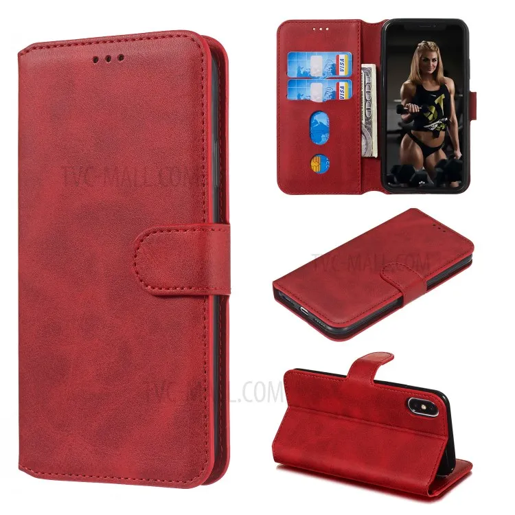 For iPhone X/XS 5.8 inch Solid Color Flip Leather Wallet Mobile Phone Shell - Red
For iPhone X/XS 5.8 inch Solid Color Flip Leather Wallet Mobile Phone Shell - Red
