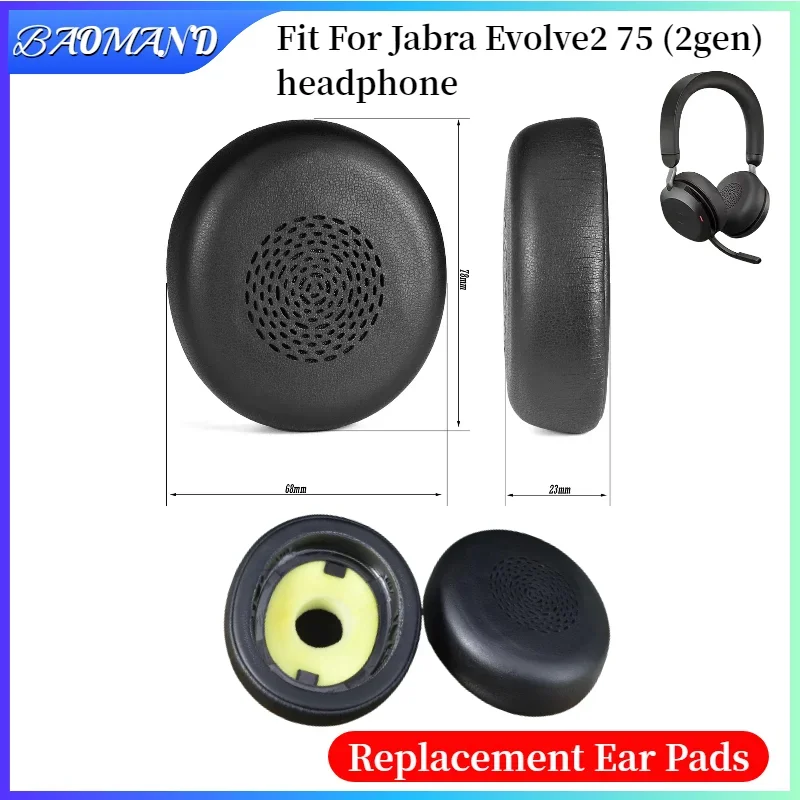 2pcs/pairs Leather Headphone Foam For Jabra Evolve2 75 (2gen) Headset Ear pads Cushion Replacement Covers Accoriess BAOMAND
2pcs/pairs Leather Headphone Foam For Jabra Evolve2 75 (2gen) Headset Ear pads Cushion Replacement Covers Accoriess BAOMAND