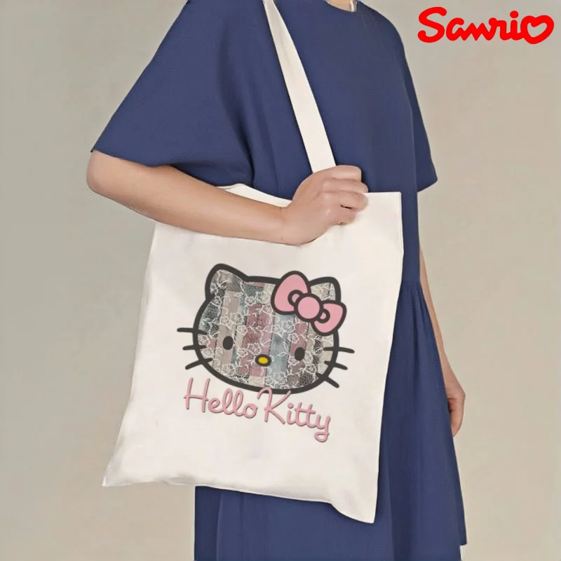 1pc Sanrio Hello Kitty Canvas Tote Bag, Lace Print Casual Shoulder Bag, Eco-friendly Reusable Handbag
1pc Sanrio Hello Kitty Canvas Tote Bag, Lace Print Casual Shoulder Bag, Eco-friendly Reusable Handbag