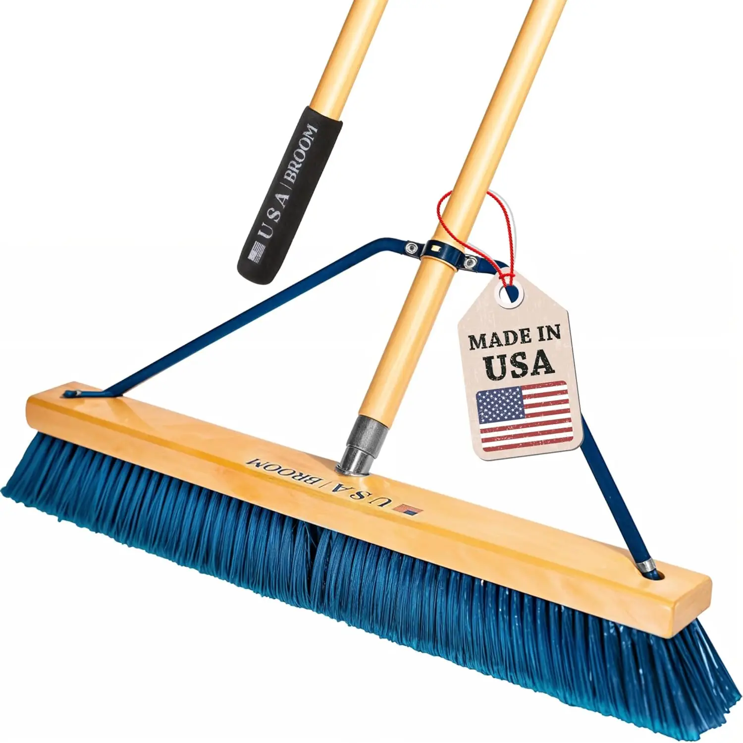 24" Indoor/Outdoor Push Broom with 60" Handle for Garages & Shops, Durable Steel Brackets, Made in USA
24" Indoor/Outdoor Push Broom with 60" Handle for Garages & Shops, Durable Steel Brackets, Made in USA