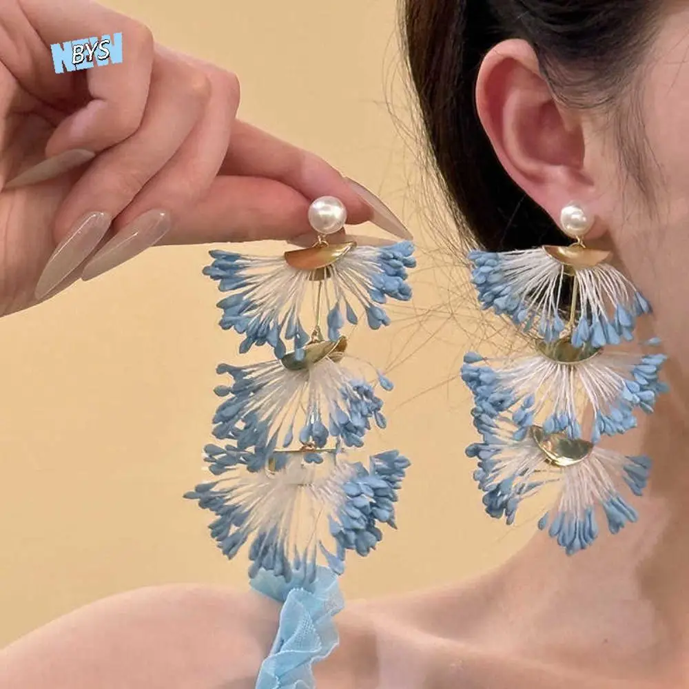 Sweet Fan Shape Drop Earrings Blue Pearl Bohemian Flower Tassel Earrings Korean Style Elegant Crystal Dangle Earrings
Sweet Fan Shape Drop Earrings Blue Pearl Bohemian Flower Tassel Earrings Korean Style Elegant Crystal Dangle Earrings