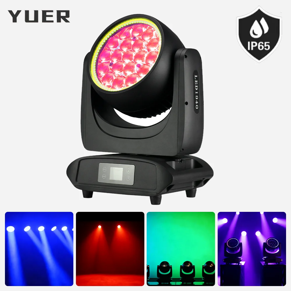 19X40W LED RGBW Zoom Waterproof wash Moving head light with ring CMY RDM DMX512 control for DJ Disco Party Wedding
19X40W LED RGBW Zoom Waterproof wash Moving head light with ring CMY RDM DMX512 control for DJ Disco Party Wedding