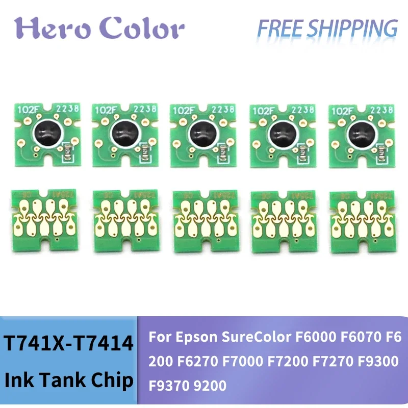 T741X-T7414 T7411 T741X Ink Tank Chip For Epson SureColor F6000 F6070 F6200 F6270 F7000 F7200 F7270 F9300 F9370 9200
T741X-T7414 T7411 T741X Ink Tank Chip For Epson SureColor F6000 F6070 F6200 F6270 F7000 F7200 F7270 F9300 F9370 9200
