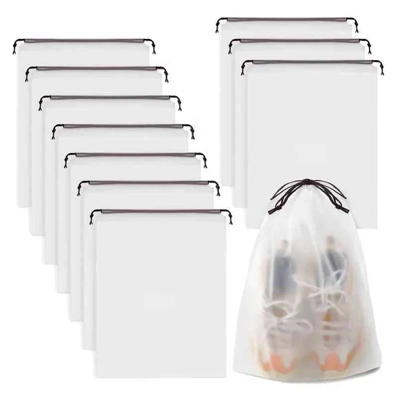 10PCS Portable Shoe Storage Drawstring Eco Storage Bag for Sundries Travel Makeup Bag Waterproof Transparent Plastic Storage Bag
10PCS Portable Shoe Storage Drawstring Eco Storage Bag for Sundries Travel Makeup Bag Waterproof Transparent Plastic Storage Bag