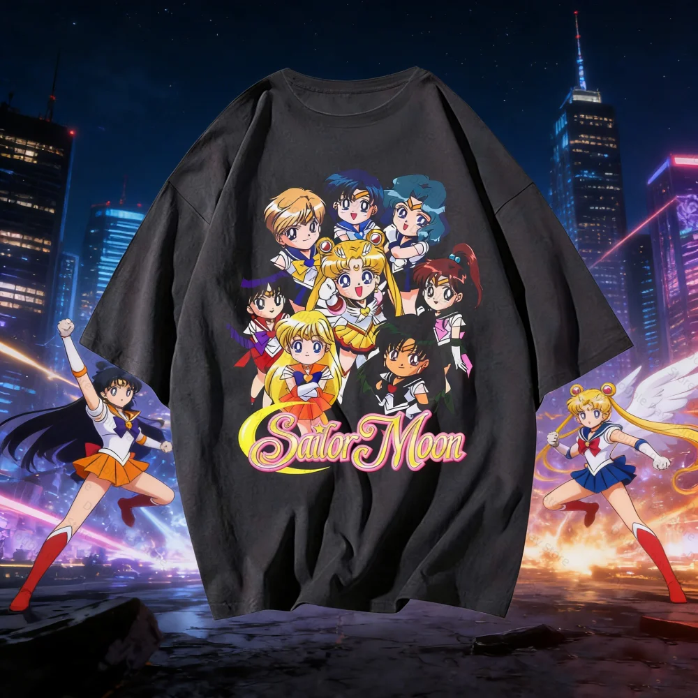 Japanese Sailor Moon Tshirt Retro T-shirt Style Plus size Men's Cotton T-shirt Summer New Retro Men's Shirts Women's Streetwear
Japanese Sailor Moon Tshirt Retro T-shirt Style Plus size Men's Cotton T-shirt Summer New Retro Men's Shirts Women's Streetwear