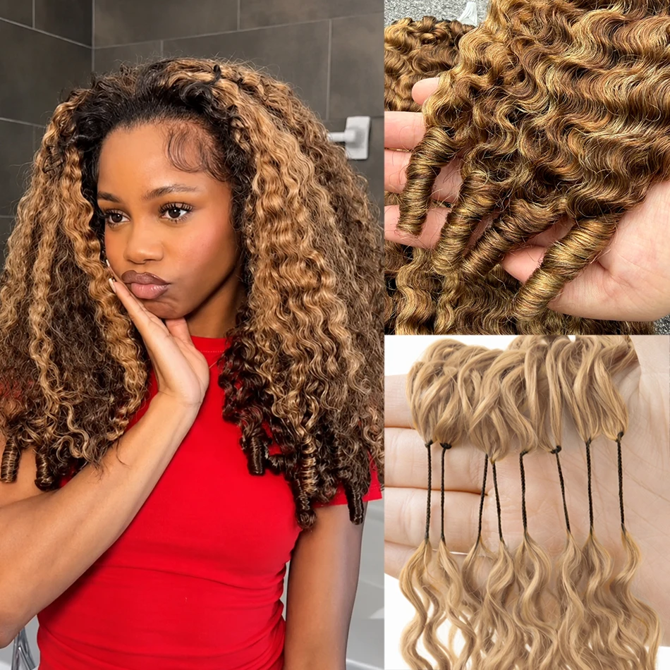 #427 Highlight Omber Burmese Curly Crochet Human Hair Extensions Knotless Pre-Separated Miracle Knots Feather Hair For Braids
#427 Highlight Omber Burmese Curly Crochet Human Hair Extensions Knotless Pre-Separated Miracle Knots Feather Hair For Braids