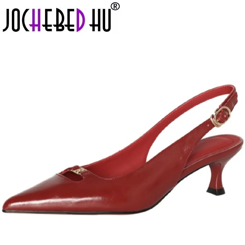 【JOCHEBED HU】Elegant Handmade Genuine Leather Pointed Toe Mid Heel Sandal Minimalist Personality Open Back Slip-On Shoes 34-40
【JOCHEBED HU】Elegant Handmade Genuine Leather Pointed Toe Mid Heel Sandal Minimalist Personality Open Back Slip-On Shoes 34-40