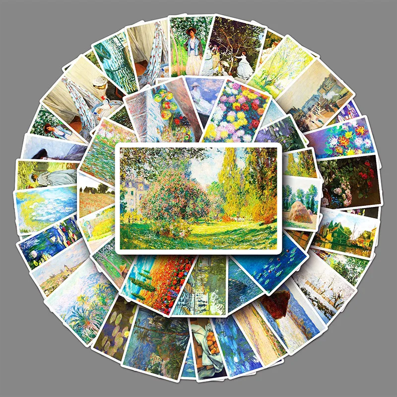 50Sheets Creative DIY Monet Art Oil Painting Stickers Suitcase Helmet Refrigerator Notebook Stickers Children's Gift Toy
50Sheets Creative DIY Monet Art Oil Painting Stickers Suitcase Helmet Refrigerator Notebook Stickers Children's Gift Toy