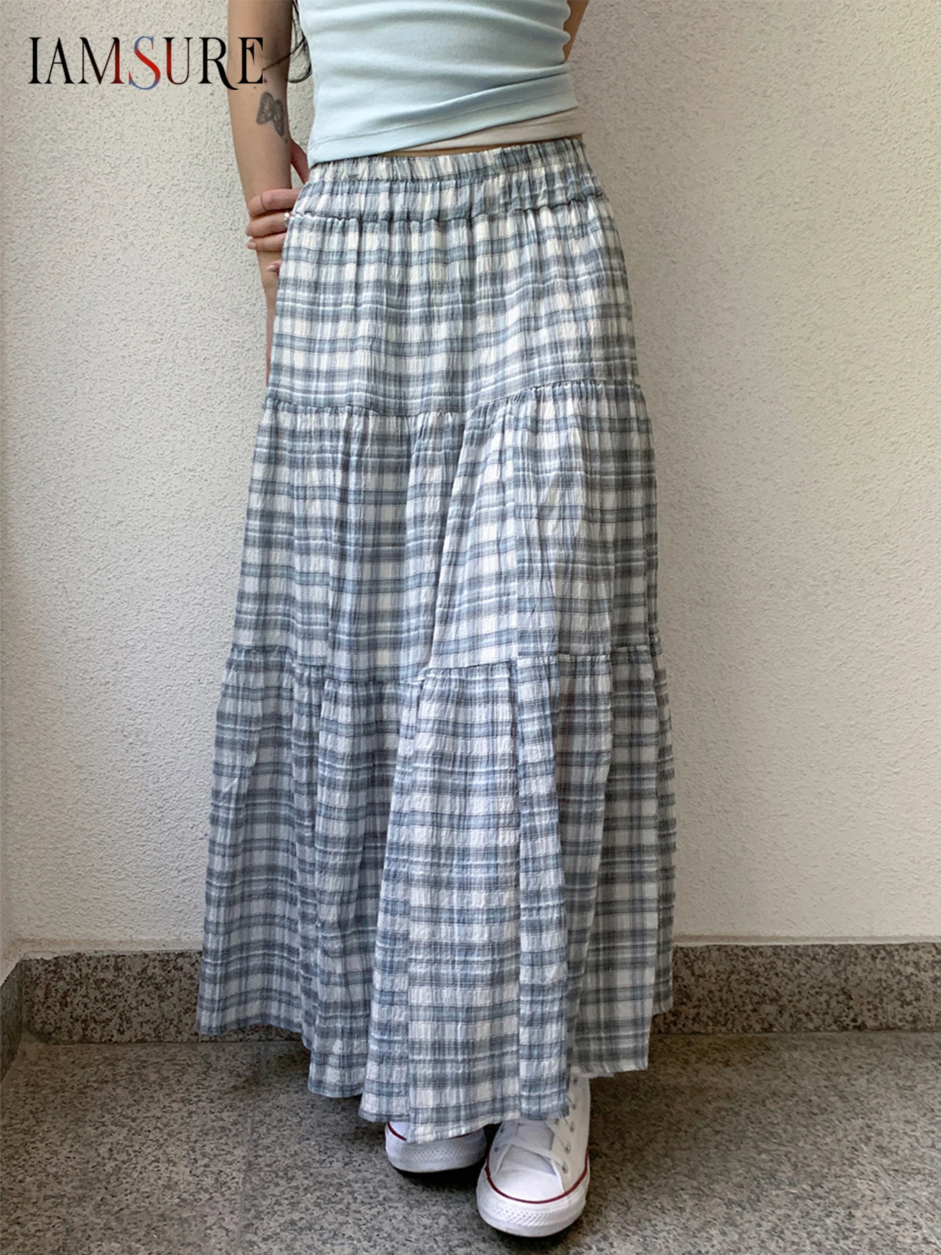 IAMSURE Casual Sweet Plaid A-Line Skirts Holiday Mid-Waisted Maxi Skirts Women 2025 Summer Fashion Streetwear Preppy Style Lady
IAMSURE Casual Sweet Plaid A-Line Skirts Holiday Mid-Waisted Maxi Skirts Women 2025 Summer Fashion Streetwear Preppy Style Lady