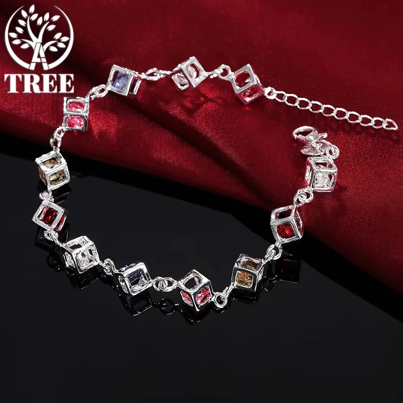ALITREE 925 Sterling Silver Crystal Lattice Chain Bracelets for Women Wedding Party Girl Christmas Gifts Fashion Wild Jewelry
ALITREE 925 Sterling Silver Crystal Lattice Chain Bracelets for Women Wedding Party Girl Christmas Gifts Fashion Wild Jewelry