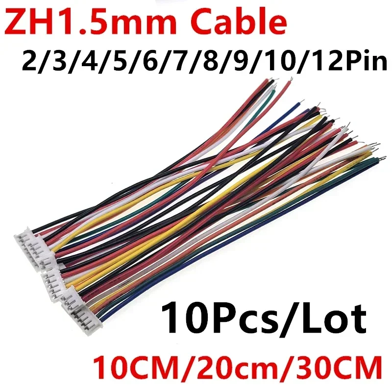 10PCS JST ZH1.5 ZH 1.5mm 2/3/4/5/6/7/8/9/10/12 Pin Wire Cable Connector 1.5MM Pitch Plug 10CM/15cm/20cm/30CM Wire Length 28AWG
10PCS JST ZH1.5 ZH 1.5mm 2/3/4/5/6/7/8/9/10/12 Pin Wire Cable Connector 1.5MM Pitch Plug 10CM/15cm/20cm/30CM Wire Length 28AWG