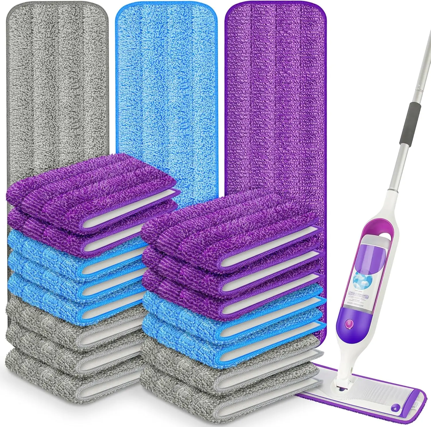 18 Pack Reusable Mop Pads Compatible with PowerMop, Microfiber Mop Pads Refills Machine Washable, Durable, and Highly Abso
18 Pack Reusable Mop Pads Compatible with PowerMop, Microfiber Mop Pads Refills Machine Washable, Durable, and Highly Abso