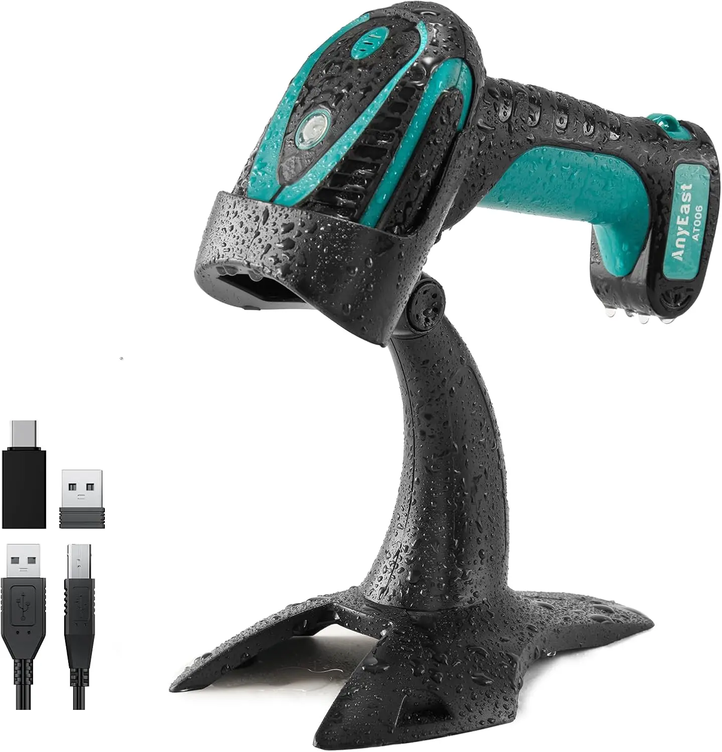 Wireless Barcode Scanner with Stand, 1D 2D QR Bluetooth for Android iOS Windows Mac USB
