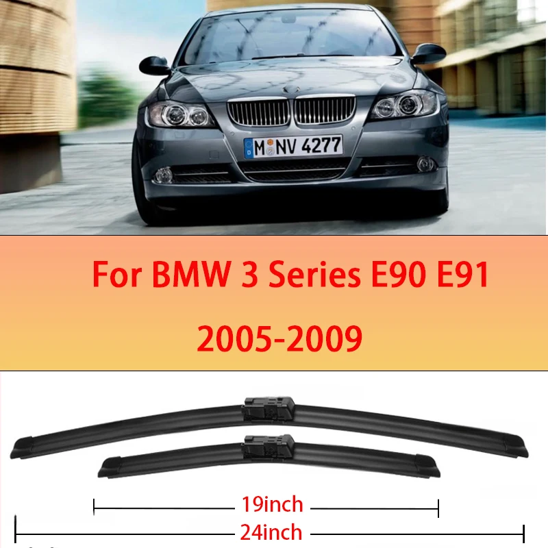 Front Wiper Blades For BMW 3 Series E90 E91 2005-2009 2006 2007 2008 323i 325i 328i 335i 328xi Windscreen Windshield 24"+19"
Front Wiper Blades For BMW 3 Series E90 E91 2005-2009 2006 2007 2008 323i 325i 328i 335i 328xi Windscreen Windshield 24"+19"