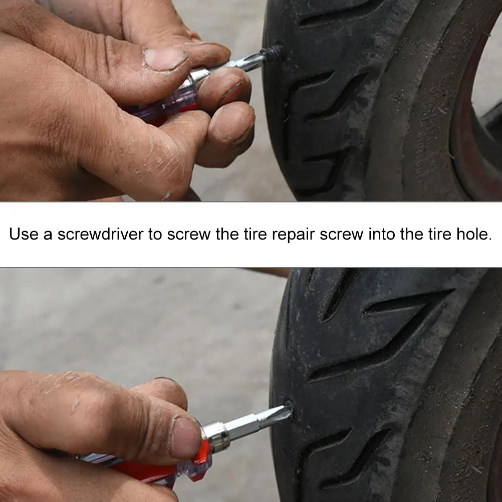 20Pcs Tire Rubber Screw Nails Professional Heavy-Duty Wear-Resistant Sealing Tire Repair Nails for Motorbike E-Bike Car Trunk
20Pcs Tire Rubber Screw Nails Professional Heavy-Duty Wear-Resistant Sealing Tire Repair Nails for Motorbike E-Bike Car Trunk