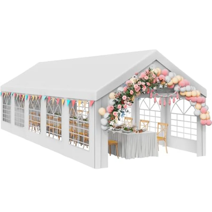 Outdoor wedding tent for parties and BBQs: 16x32ft heavy-duty white canopy with upgraded galvanized steel frame and removable s
Outdoor wedding tent for parties and BBQs: 16x32ft heavy-duty white canopy with upgraded galvanized steel frame and removable s