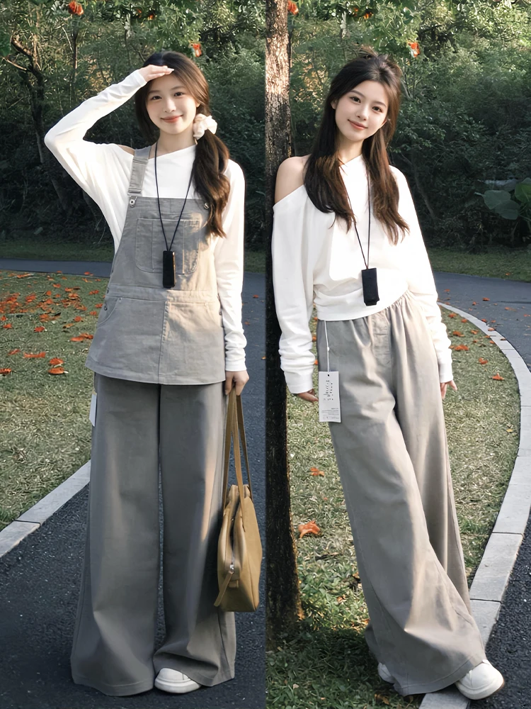 2026 Korean Style Simple Fashion Set White Strap Shoulder Top High Waist Pants Loose Fit Spring Casual Breathable Lightweight
2026 Korean Style Simple Fashion Set White Strap Shoulder Top High Waist Pants Loose Fit Spring Casual Breathable Lightweight