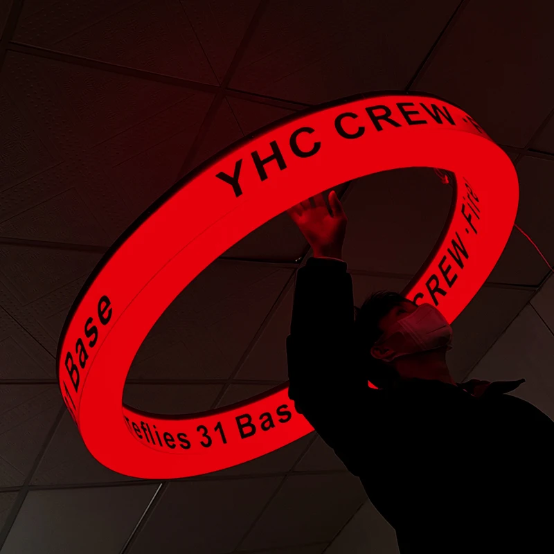 Creative Hanging Circle Light Box Colour Custom KTV Acrylic Luminous Signage Indoor Decoration Light Box
Creative Hanging Circle Light Box Colour Custom KTV Acrylic Luminous Signage Indoor Decoration Light Box