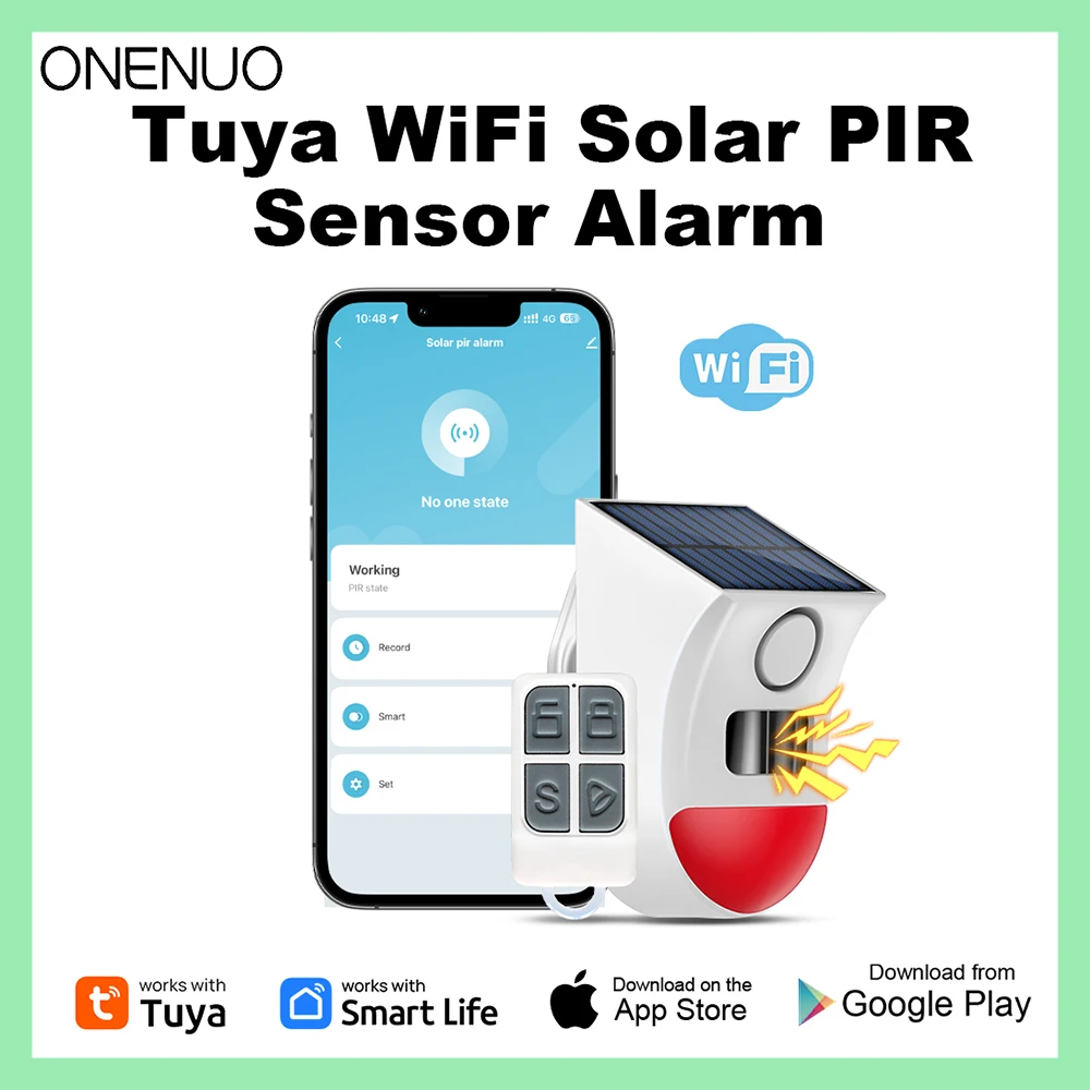 Tuya WiFi 2in1 Solar Motion Sensor Alarm 120dB Solar Siren Alarm Smart Life APP Remote Alert for Home Yard Garage gardens
Tuya WiFi 2in1 Solar Motion Sensor Alarm 120dB Solar Siren Alarm Smart Life APP Remote Alert for Home Yard Garage gardens