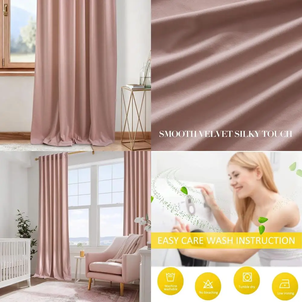 Sophisticated Dusty Pink Velvet Curtains, 108 Long, 52 Wide, 2-Panel Set for Living & Kids Rooms, Heavyweight, Darkening, Privac
Sophisticated Dusty Pink Velvet Curtains, 108 Long, 52 Wide, 2-Panel Set for Living & Kids Rooms, Heavyweight, Darkening, Privac