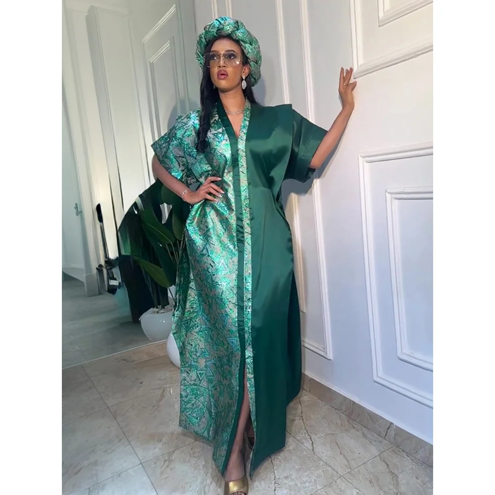 Luxury African Evening Dresses Women Classic Green Ethnic Abaya Wedding Dancing Party Dress Nice Fabric Printed Floral Clothing
Luxury African Evening Dresses Women Classic Green Ethnic Abaya Wedding Dancing Party Dress Nice Fabric Printed Floral Clothing
