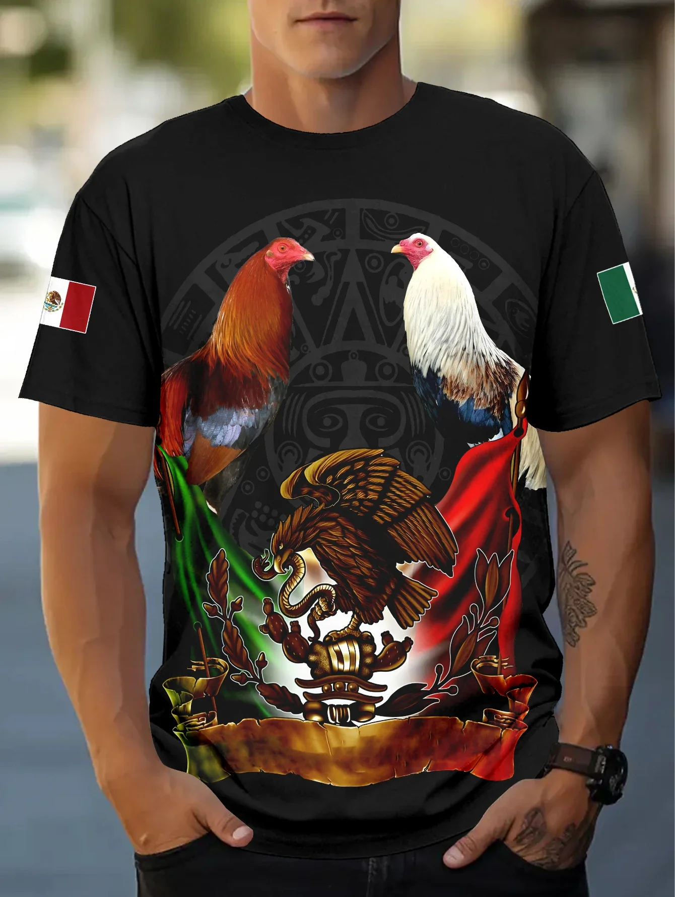 Eagle And Chicken Combination Of Chinese And Western Elements T-Shirt Handsome Fashion Short-Sleeved Loose Casual Men's Top
Eagle And Chicken Combination Of Chinese And Western Elements T-Shirt Handsome Fashion Short-Sleeved Loose Casual Men's Top