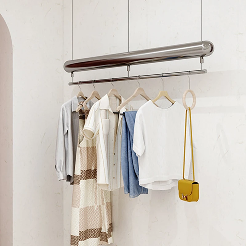 custom,Clothing Store Modern Minimalist Metal Ceiling Hanging Clothing Display Rack Wall Hanging Hanger
custom,Clothing Store Modern Minimalist Metal Ceiling Hanging Clothing Display Rack Wall Hanging Hanger