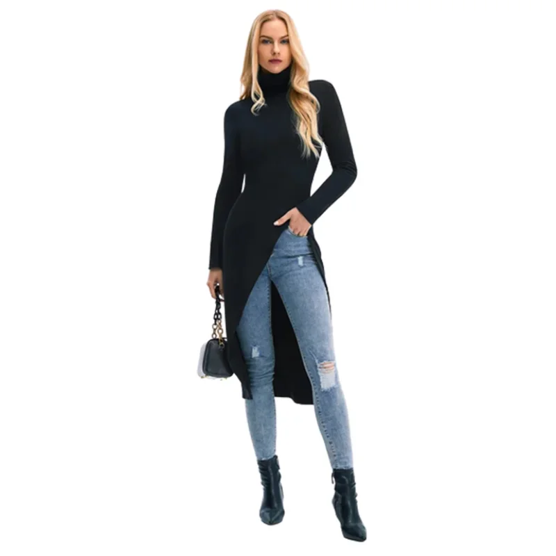 Krisnana Spring Black Split-Side High-Neck T-Shirts Korean Fashion Long Sleeve Casual Going Out Skinny Tops For Women
Krisnana Spring Black Split-Side High-Neck T-Shirts Korean Fashion Long Sleeve Casual Going Out Skinny Tops For Women
