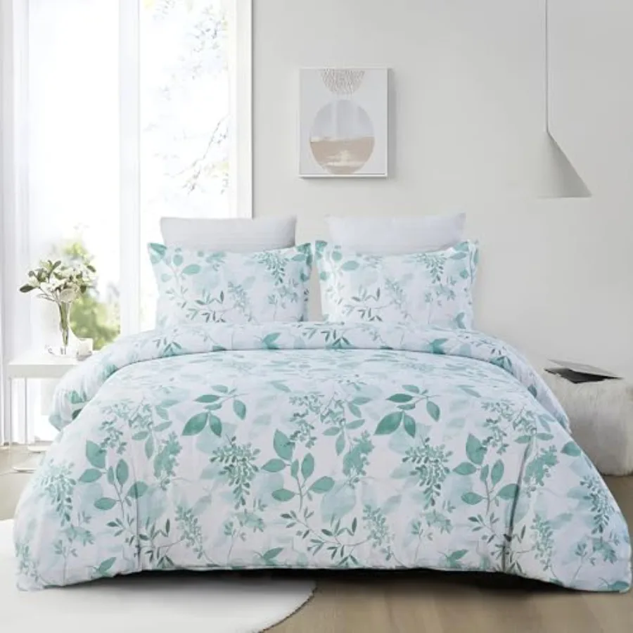 Soft Microfiber Floral Duvet Cover Queen Size, Green Chic Botanical Print Pattern, Lightweight and Breathable Design, 3-Piece S
Soft Microfiber Floral Duvet Cover Queen Size, Green Chic Botanical Print Pattern, Lightweight and Breathable Design, 3-Piece S