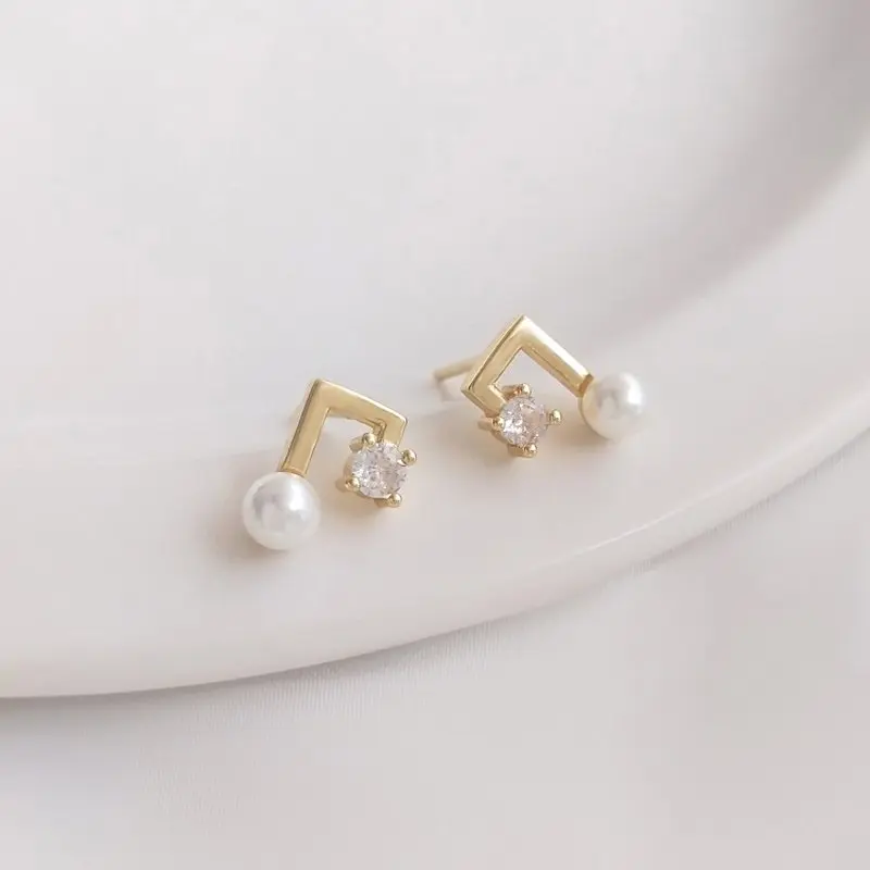 4PCS 14k Gold Plated Note Shaped Earrings with Zircon Charms for Jewelry Making DIY Supplies Handmade Brass Accessories
4PCS 14k Gold Plated Note Shaped Earrings with Zircon Charms for Jewelry Making DIY Supplies Handmade Brass Accessories
