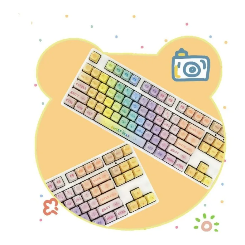 Mifuny Candy Bear Keycaps Custom MOA Height PBT Color Thermal Sublimation Compatible with Mechanical Keyboard Keys for Office
Mifuny Candy Bear Keycaps Custom MOA Height PBT Color Thermal Sublimation Compatible with Mechanical Keyboard Keys for Office