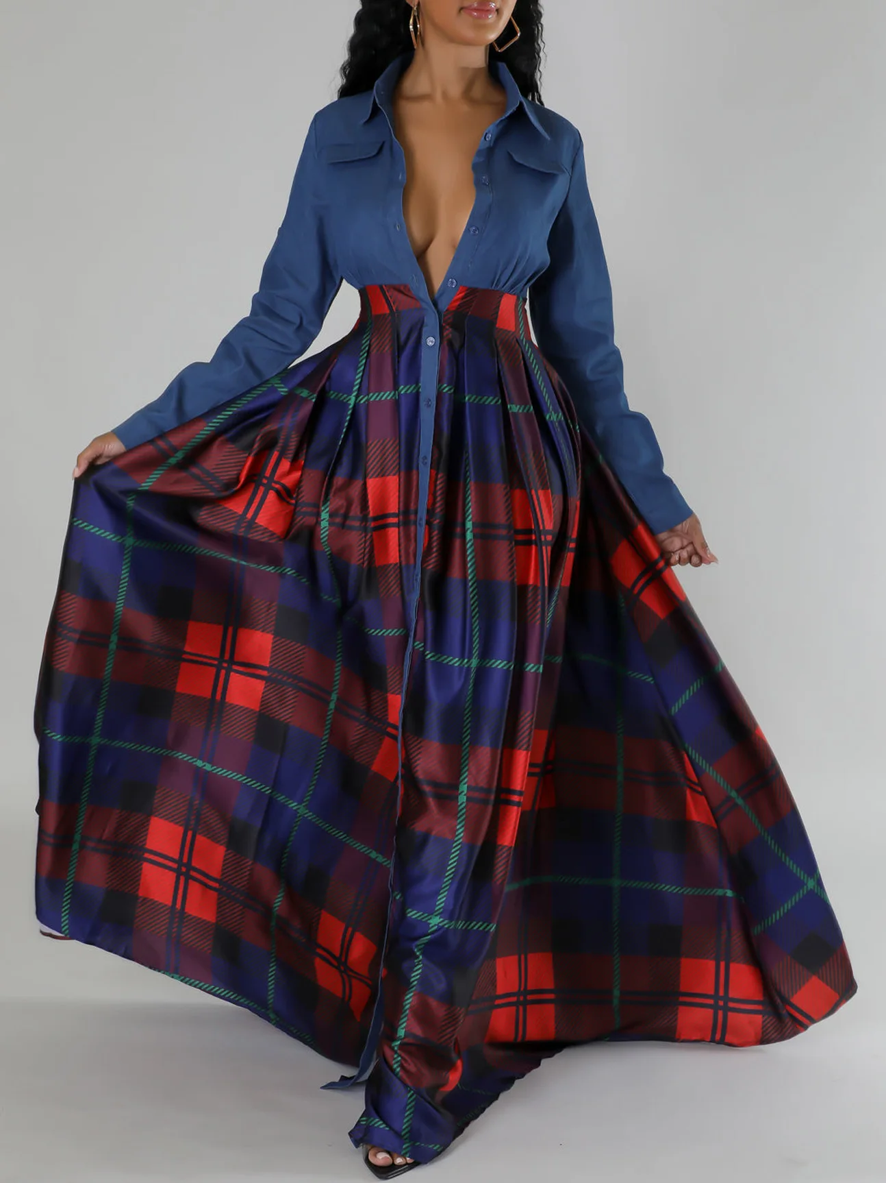 Temperament ladies new autumn fashion casual print lapel shirt skirt single-breasted dress
Temperament ladies new autumn fashion casual print lapel shirt skirt single-breasted dress