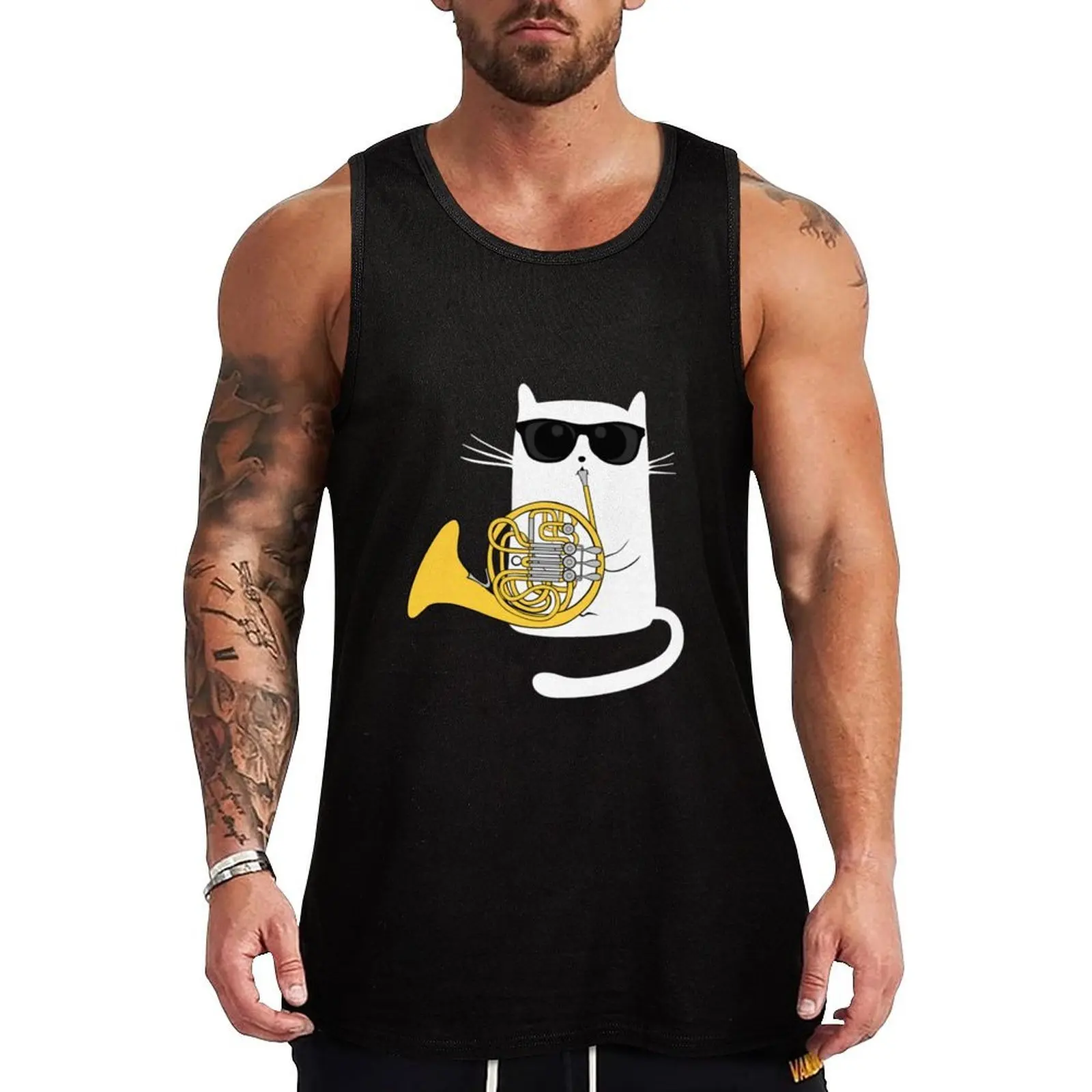 Jazz Cat Playing French Horn Cool Smooth Tank Top Comfort Stretch Tank Top Relaxed Fit Sleeveless
Jazz Cat Playing French Horn Cool Smooth Tank Top Comfort Stretch Tank Top Relaxed Fit Sleeveless