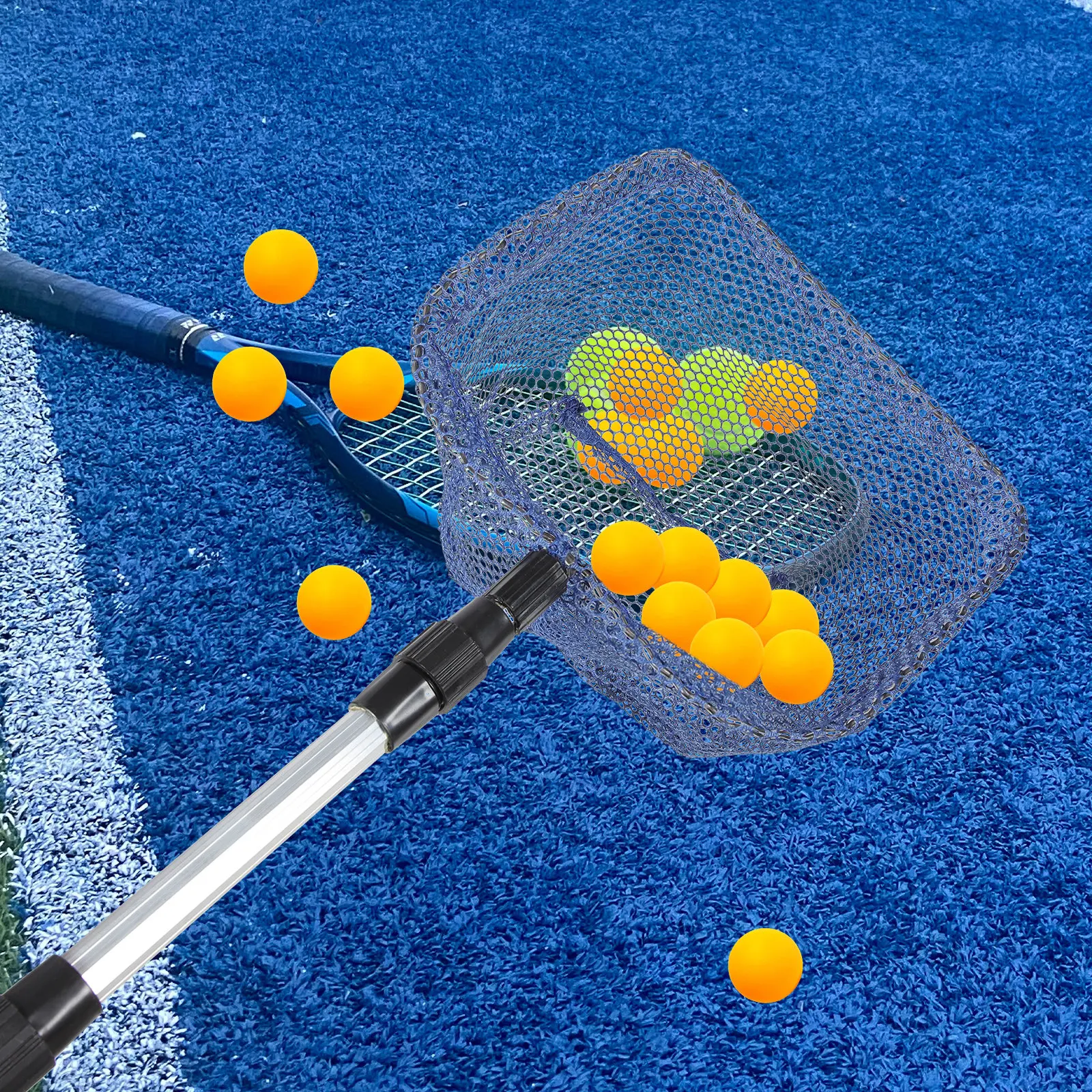 Large Capacity Tennis Ball Picker Telescopic Handle Portable Strong ABS Stainless Steel Ball Collector Table Tennis Sports Tool
Large Capacity Tennis Ball Picker Telescopic Handle Portable Strong ABS Stainless Steel Ball Collector Table Tennis Sports Tool