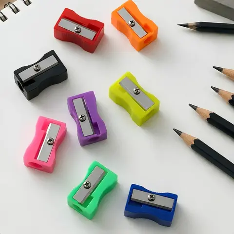 Taille-crayons manuels en vrac, 20 à 120 pièces, taille-crayons compact en plastique, accessoire de bureau portable à un seul trou pour papeterie de bureau TMZ