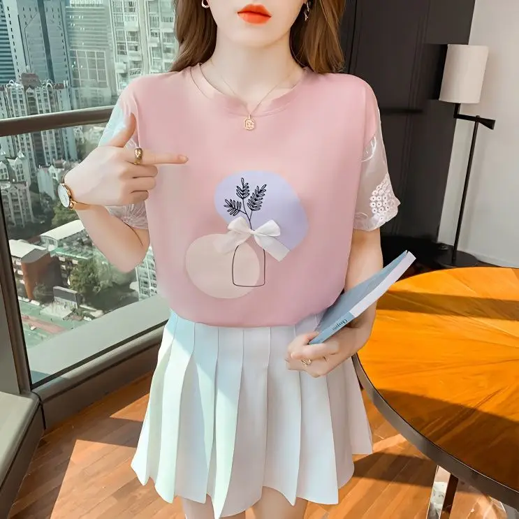 Women's T Shirt Short Sleeved 2026 New White Stereo Butterfly Half-sleeved Clothes Loose Lace Tops Summer Graphic T Shirts
Women's T Shirt Short Sleeved 2026 New White Stereo Butterfly Half-sleeved Clothes Loose Lace Tops Summer Graphic T Shirts