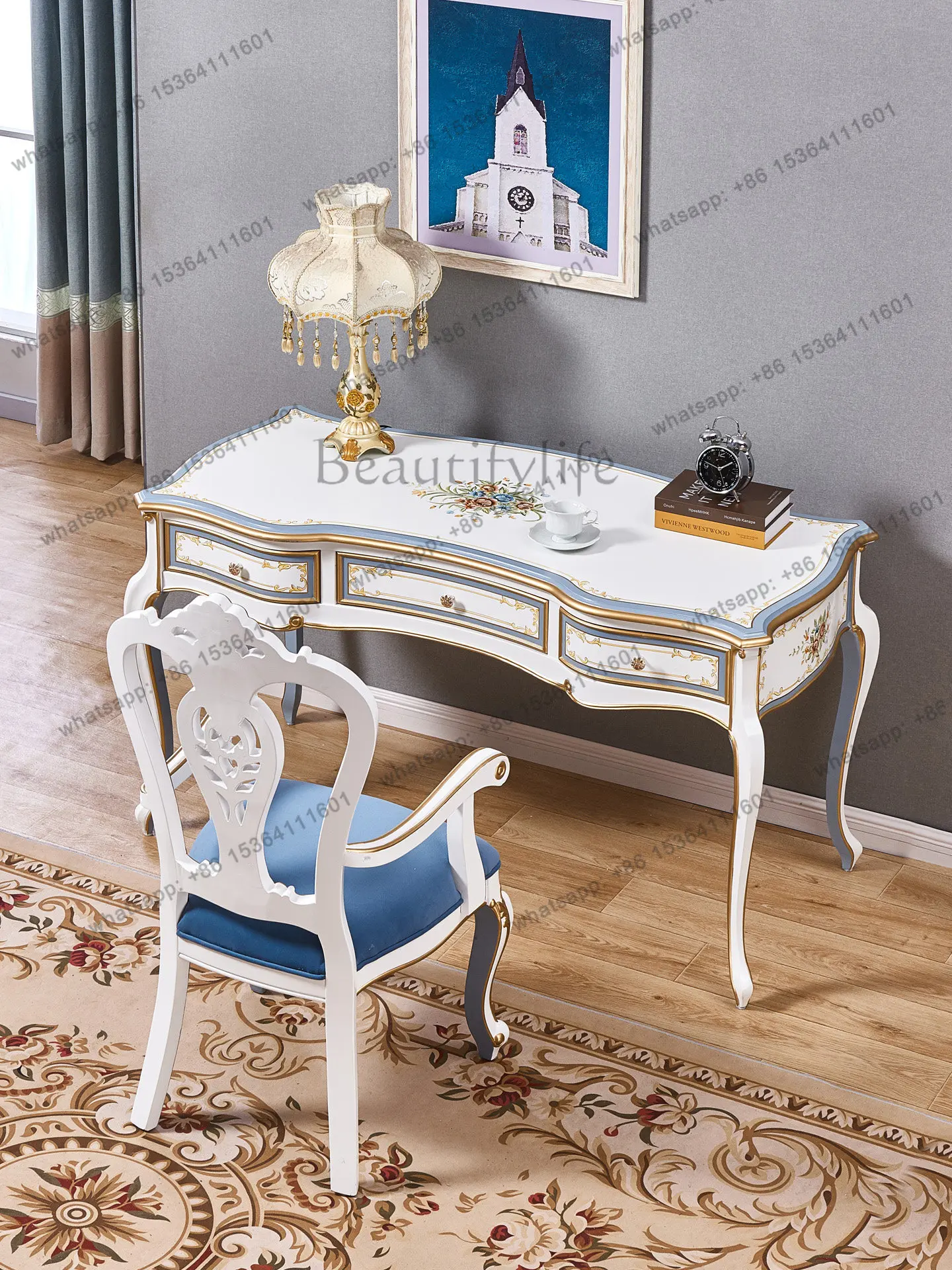 Rural pastoral retro solid wood European study living room bedroom light luxury French
Rural pastoral retro solid wood European study living room bedroom light luxury French
