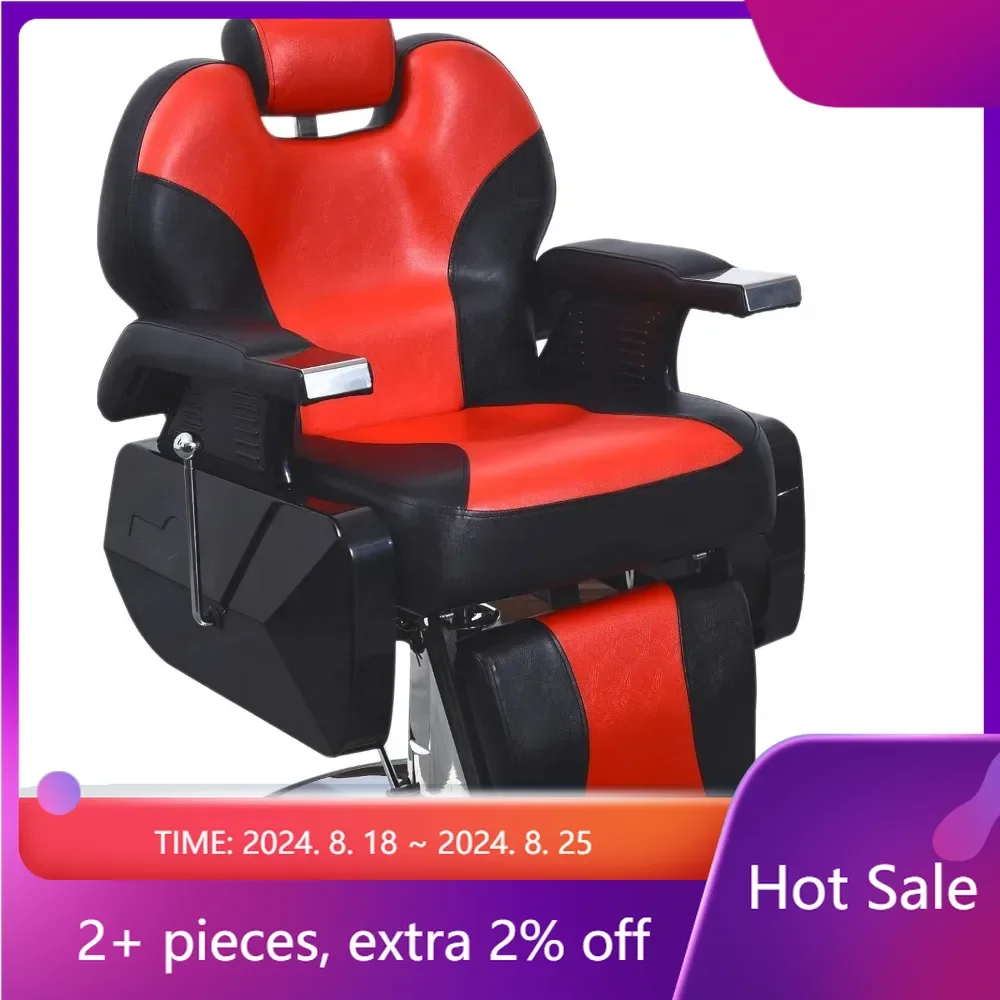 Heavy Duty Reclining Barber Chair All Purpose Hydraulic Salon Chair for Barbershop Stylist Tattoo Chair (Black-Red) Swivel Stool
Heavy Duty Reclining Barber Chair All Purpose Hydraulic Salon Chair for Barbershop Stylist Tattoo Chair (Black-Red) Swivel Stool