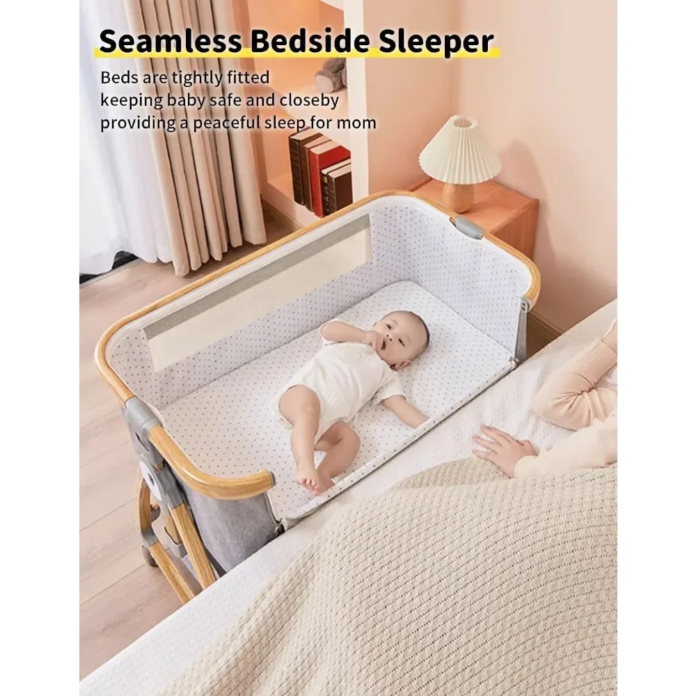 6 Height Adjustable Rocking Bassinet for Baby, 4 in 1 Portable Bassinet Bedside Sleeper with Wheels Mosquito Net&Storage Basket
6 Height Adjustable Rocking Bassinet for Baby, 4 in 1 Portable Bassinet Bedside Sleeper with Wheels Mosquito Net&Storage Basket