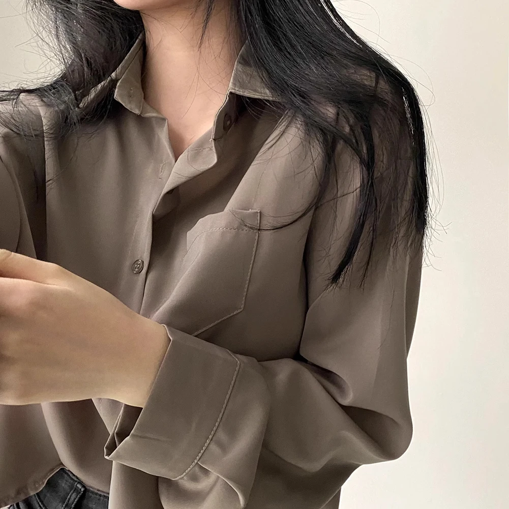 Chiffon Casual Shirt Blouse Solid Color Blouse XL Brown Long Sleeve Top Chiffon Material Daily Casual Wear Female Clothing
Chiffon Casual Shirt Blouse Solid Color Blouse XL Brown Long Sleeve Top Chiffon Material Daily Casual Wear Female Clothing