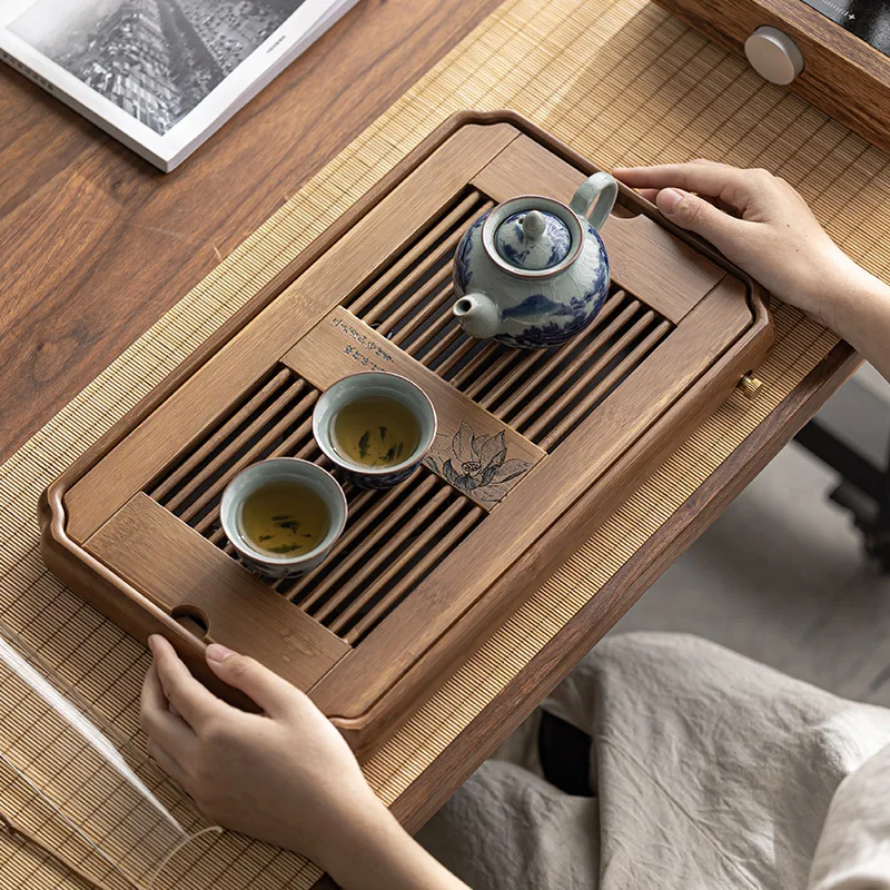 Walnut color bamboo tea tray water storage tea table Kung fu tea set tea sea bamboo waterproof tea tray art tea set
Walnut color bamboo tea tray water storage tea table Kung fu tea set tea sea bamboo waterproof tea tray art tea set
