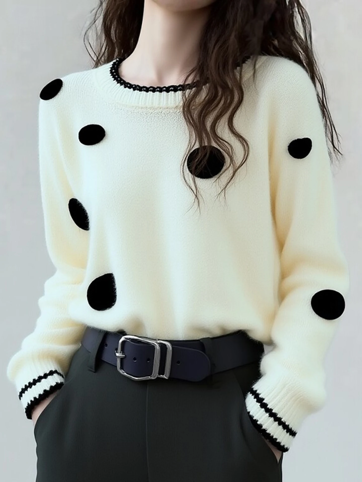 Delicate Sweet Warm Knitwear round Neck Long Sleeve Soft Cozy Women's Fashion Winter 2026 Top Gentle Wave Patterned Sweater
Delicate Sweet Warm Knitwear round Neck Long Sleeve Soft Cozy Women's Fashion Winter 2026 Top Gentle Wave Patterned Sweater