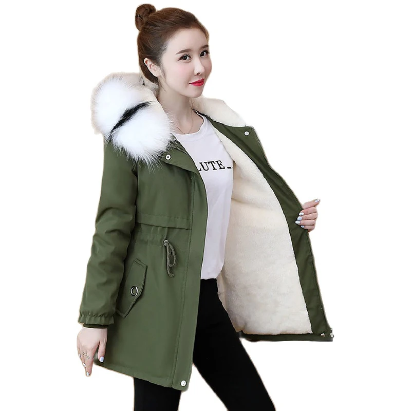Thick Fleece Fur Collar Women's Parka 2022 Autumn Winter New Jackets Cotton Drawstring Slim Waist Letter Splice Hooded Coats Top
Thick Fleece Fur Collar Women's Parka 2022 Autumn Winter New Jackets Cotton Drawstring Slim Waist Letter Splice Hooded Coats Top