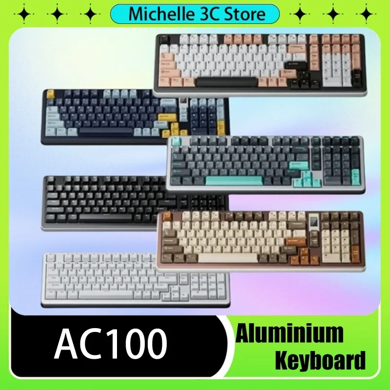 Клавиатура AC100 из алюминиевого сплава, трехрежимная Беспроводная игровая клавиатура, 98% клавиш
Клавиатура AC100 из алюминиевого сплава, трехрежимная Беспроводная игровая клавиатура, 98% клавиш