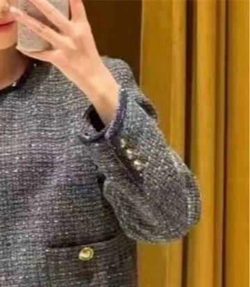 Women's new round neck tweed jacket vintage patchwork design office ladies elegant tops
Women's new round neck tweed jacket vintage patchwork design office ladies elegant tops