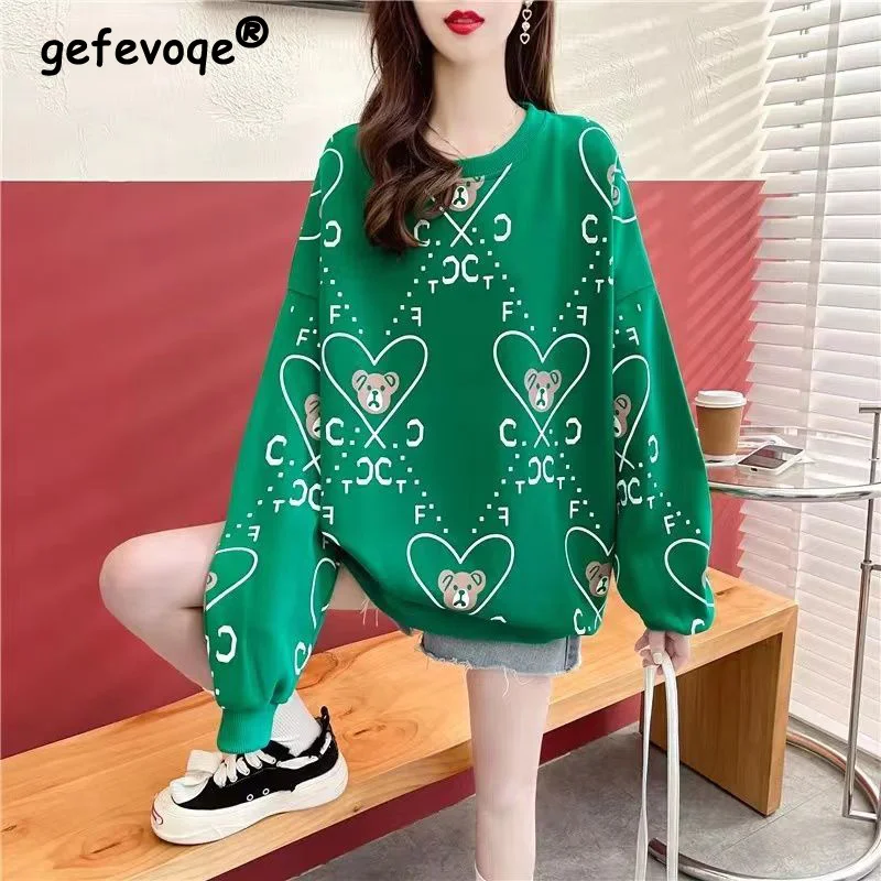 Funny Cute Bear Cartoon Printed Long Sleeve Tunic Pullover Top Female Autumn Korean Casual Streetwear Oversized Sweatshirt Women
Funny Cute Bear Cartoon Printed Long Sleeve Tunic Pullover Top Female Autumn Korean Casual Streetwear Oversized Sweatshirt Women