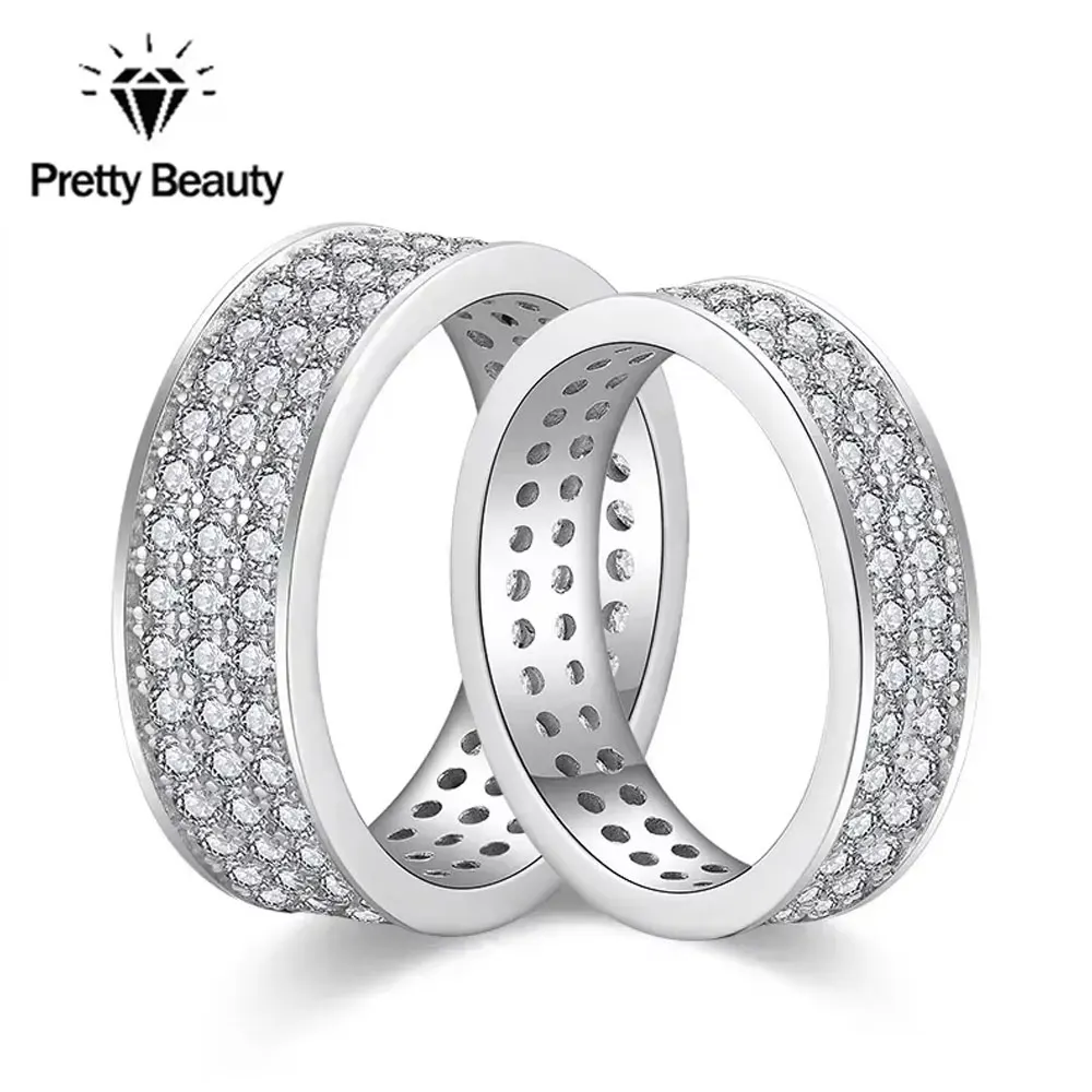 Изысканное обручальное кольцо Pretty Beauty с муассанитом из серебра S925 для женщин, с покрытием из белого золота, тройным рядом камней, в стиле Pave Eternity, для вечеринок, изысканные ювелирные изделия
Изысканное обручальное кольцо Pretty Beauty с муассанитом из серебра S925 для женщин, с покрытием из белого золота, тройным рядом камней, в стиле Pave Eternity, для вечеринок, изысканные ювелирные изделия